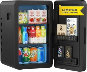 Rebongki Mini Fridge 22L/ 30 Cans Cooler and Warmer Portable Mini Fridge for Bedrooms with Adjustable Shelves