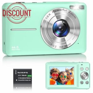 Digital Camera 1080P FHD Compact Digital Camera 44MP Portable Mini Small Photo Camera with 2.4" LCD Screen