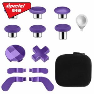 13 in 1 Component Pack Kit for Xbox Elite Series 2 Controller Metal Thumbsticks Replacement for Elite Series 2 Accessories Compatible with Xbox Elite Wireless Controller Series 2 Core (Purple)