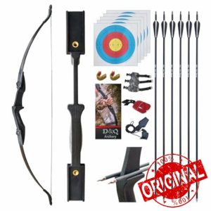 D&Q Ambidextrous Recurve Bow and Arrow 20Lbs Archery Set for Adult Junior Beginner Teenager Youth Outdoor Training Target Practice Takedown Bow Kit with Arrows Left Right Handed