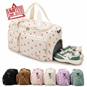 Corduroy Strawberry Sports Duffel Bag