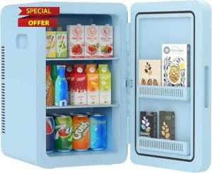 Rebongki Mini Fridge 22L/ 30 Cans Cooler and Warmer Portable Mini Fridge for Bedrooms with Adjustable Shelves