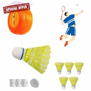 Badminton Rebound Trainer Portable Badminton Trainer Training Aid Badminton Badminton Single Player Rebound Trainer Badminton Self-Learning Device for Badminton Courts