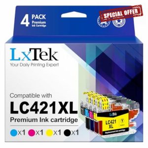 LxTek LC421XL Ink Cartridges Replacement for Brother LC421 LC-421 XL VAL Ink Cartridges Multipack Compatible with Brother DCP-J1050DW DCP-J1140DW MFC-J1010DW (Black Cyan Magenta Yellow