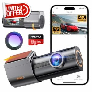 Dash Cam Front 4K Built-in 5GHz WiFi with CPL