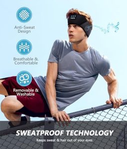 Wireless Sports Headphones with Ultra Thin and Soft Sponge Stereo Speakers Headphone Headband for Sleeping