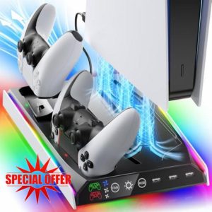 Fenolical PS5/PS5 Slim Stand with Adjustable Cooling Fan