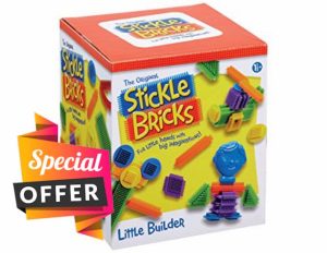 Stickle Bricks Little Builder Construction Set with 30 Pieces- Enhance Creativity and Problem-Solving Skills with Engaging and Durable STEM Toy