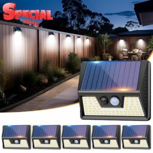 ighep Solar Lights Outdoor Motion Sensor- Led Security Lights IP65 Waterproof