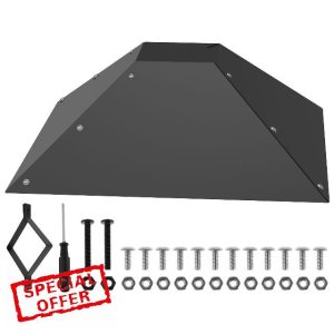 Foppla Squirrel Baffle Solid Rodents Off Bird Houses Easy to Install Square Bird Feeder Guard Set Time Saving Squirrel Stopper Baffle Kit for Outside Using(black)