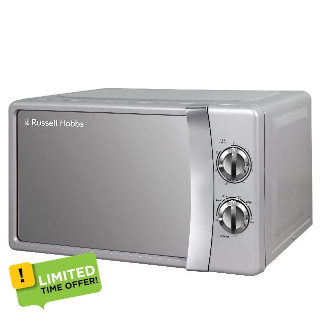 Russell Hobbs RHMM701S 17 Litre 700 W Silver Solo Manual Microwave with 5 Power Levels