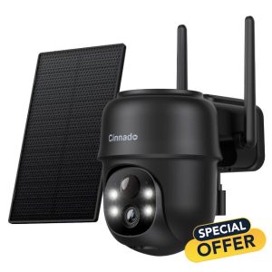 Cinnado Solar Security Camera Outdoor Wireless 2K CCTV Camera Systems House Security