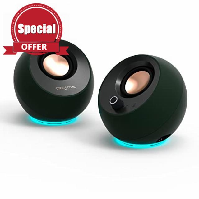 CREATIVE Pebble Pro 2.0 USB-C PC Speaker with Bluetooth 5.3 and Customizable RGB Lighting