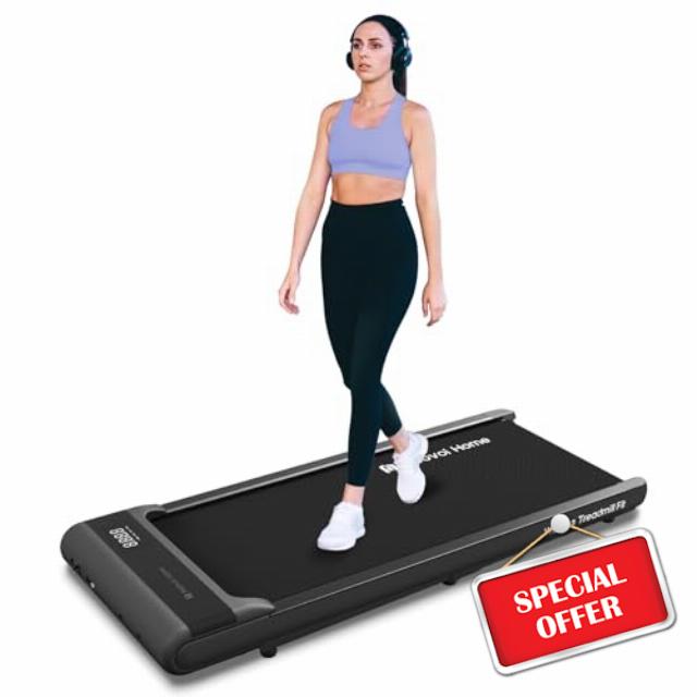 Mobvoi Walking Pad Under Desk Treadmill Portable Small 2 in 1 Treadmills for Home and Office Walking Jogging Running Machine Zwift Kinomap with LED Display Remote Control 4 MPH Easy Storage