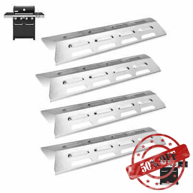 4pc Gas Grill Heat Shield Plates Stainless Steel Grill Heat Plate