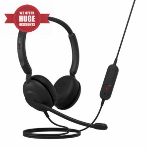 Jabra Evolve 10 Wired Headset with Noise-Cancelling Microphone for PC/Laptop Use – Easy USB-A Setup - TCO Certified – Lightweight Design - Inline Call/Volume Controls for Online Meetings - Black