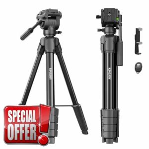 KINGJOY 61'' Camera Phone Tripod Camera Stand for Canon Rebel Eos Nikon DSLR