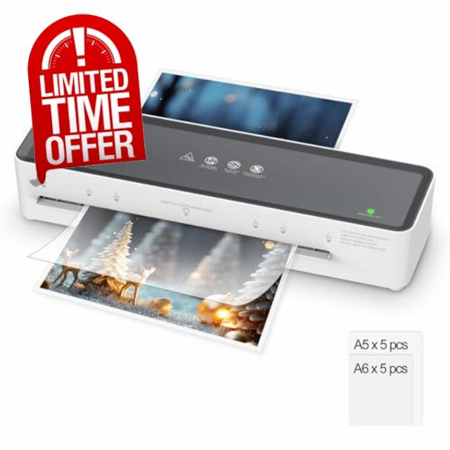 Bonsaii A4 Laminator Machine with 10 Laminating Sheets – 80-100mic Compatible