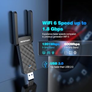 Dual Band (5GHz/1201Mbps & 2.4GHz/574Mbps) USB 3.0 Wireless Adapter for Windows 10/11