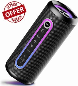 TIMU Portable Bluetooth Speaker Powerful 30W Wireless Speaker with 3 EQ Modes IPX7 Waterproof Bluetooth 5.4 TWS Pairing 30H Battery Life with 3 Modes RGB Lights for Outdoor/Party/Beach/Travel/Gifts