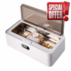 Ultrasonic Jewellery Cleaner 500ML Professional Ultrasonic Cleaner with Basket and 5 Time Settings 45000Hz Jewellery Cleaner Ultrasonic Machine for Glasses Rings Dentures Watches Coins Tools