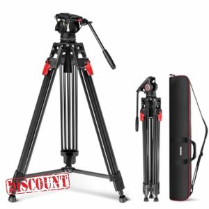 NEEWER 76" Video Camera Tripod with Fluid Head