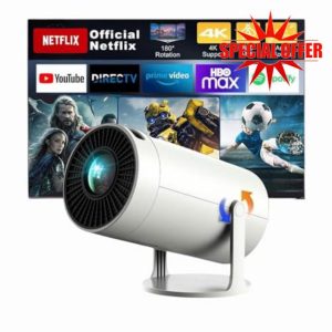 Technyon 1080P Ultra FHD – 12000 Lumens 4K Mini Projector for Home Theater