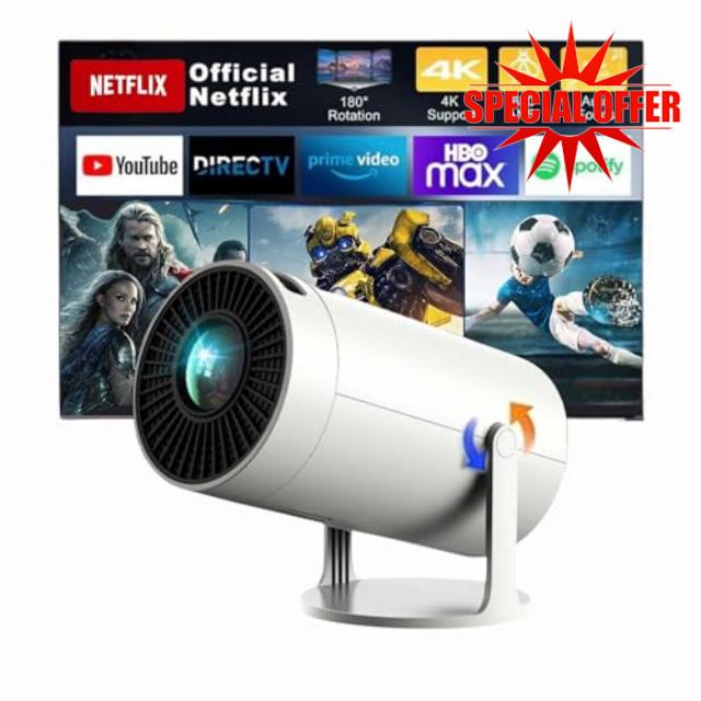 Technyon 1080P Ultra FHD – 12000 Lumens 4K Mini Projector for Home Theater