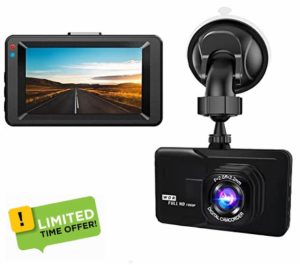 Cablelera Dash Cam 1080P Full HD Dual Dashboard Camera Dashcam for Cars 150° Wide Angle HDR with 2.7" LCD Display Night Vision Motion Detection and G-senso