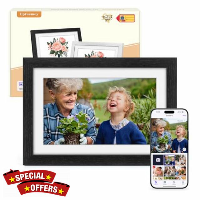 Digital Photo Frame Oak Wood: Eptusmey 32GB Memory 1280x800 HD Touch Screen Digital Picture Frame Wifi Wall Mountable Auto-Rotate Share Instantly via Uhale
