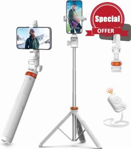 62" Phone Tripod Stand with Bluetooth Remote