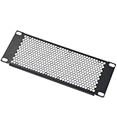 GeeekPi 10 inch 0.5U Black Metal Rack Mount Cable Management Panel with Brush Strip for Cable Ent...