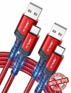 JSAUX USB C Cable (2m 2-Pack) 3.1A Fast Charging
