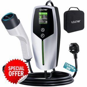 LCLCTEK EV Charger Cable Type 2 to 3 Pin Plug 8-meter