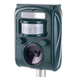 Ultrasonic Fox Repeller Solar Battery Operated Animal Cat Deterrents Scarer for Gardens