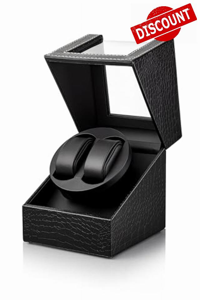LOS GATOS Automatic Watch Winder Box: Double Watch Winder for 2 Mechanical Watches Dual Rotation Mode with Japanese Quiet Motor USB Powered