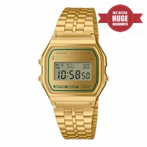 Casio Unisex's Digital Quartz Watch with Stainless Steel Strap A158WEGV-9AEF