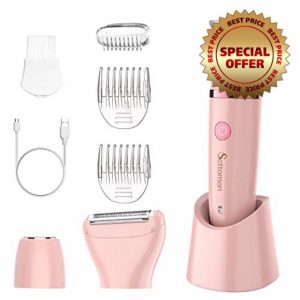 Electric Lady Shaver for Women Painless Electric Razor Bikini Trimmer Facial Hair Removal Body Hair Trimmer for Face Legs Underarm Pubic Hair Wet and Dry Flawless 3 in 1