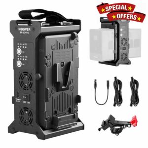 Neewer V Mount Battery Charger Dual Channel with 100W PD USB C Fast Charging