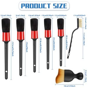 9 Pcs Car Interior Cleaning Brushes Kit Includes 5 Boar Hair Detail Brush