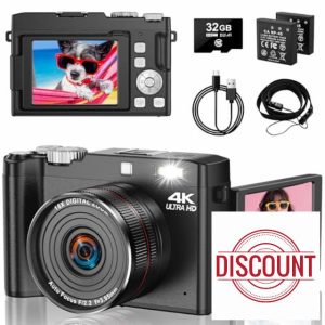 4K Digital Camera - 64MP Autofocus Vlogging Camera