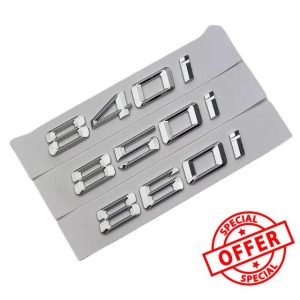 ERAKAFZTTK Glossy Black Chrome Car Trunk Letters Sticker Decal Fit For BMW 8 Series E31 G15 840i 850i 860i Emblem Logo Auto Style Accessories(Chrome