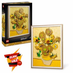 LEGO Art Vincent Van Gogh – Sunflowers - Buildable 3D Flower Painting with Movable Petals - Home or Office Decor DIY Set for Adults - Creative Gift Idea for Art-Loving Women & Men - 31215