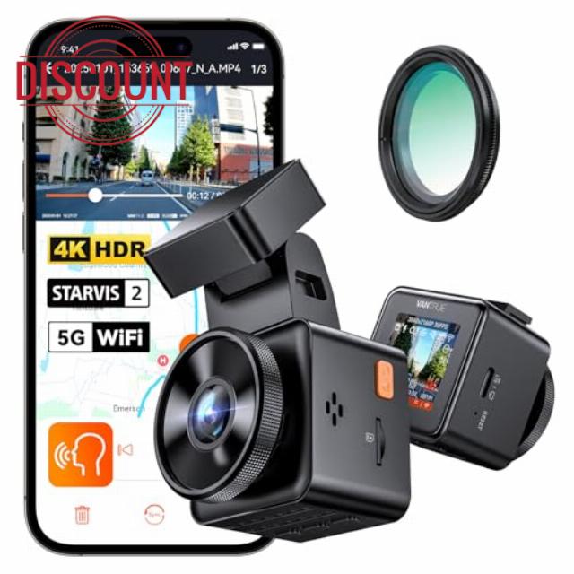 VANTRUE E1 Pro 4K HDR Dash Cam Front STARVIS 2