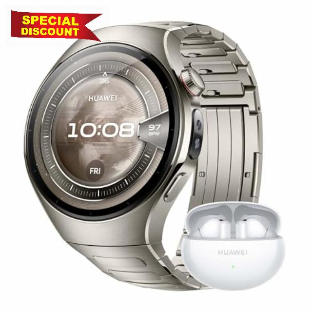 HUAWEI WATCH 5 46mm Silver + FreeBuds 6i White