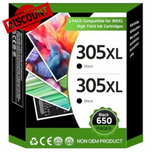 305XL Ink Cartridges Black Replacement for HP 305 Ink Cartridge