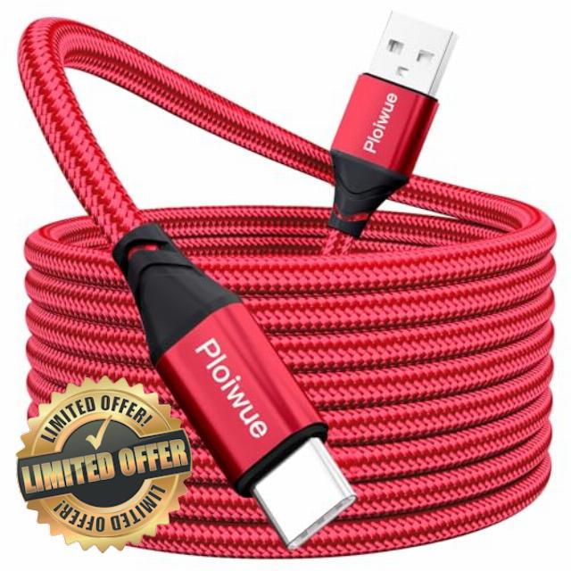 USB C charger cable 3M Type C charger fast charging 3A lead nylon braided suitable for Samsung Galaxy S22 S21 S20 S10 S8 A12 A20e A21s A40 A51 A70
