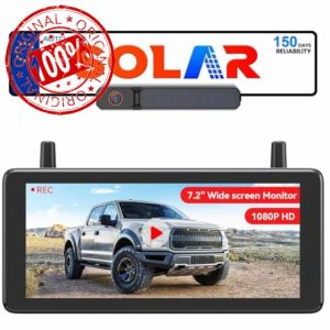 AUTO-VOX 7.2" Solar Wireless Reversing Camera with DVR Loop Recording: HD 1080P