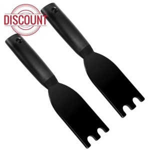 Qianyu 2 Pack Indoor Spatula Grill Scraper for George Foreman Indoor Grills and Most Other Indoor Grills with Grooves Heat-Resistant Grill Spatula Comfortable Grip Easy Cleaner Tool