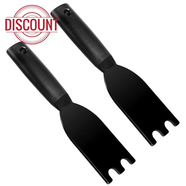 Qianyu 2 Pack Indoor Spatula Grill Scraper for George Foreman Indoor Grills and Most Other Indoor Grills with Grooves Heat-Resistant Grill Spatula Comfortable Grip Easy Cleaner Tool